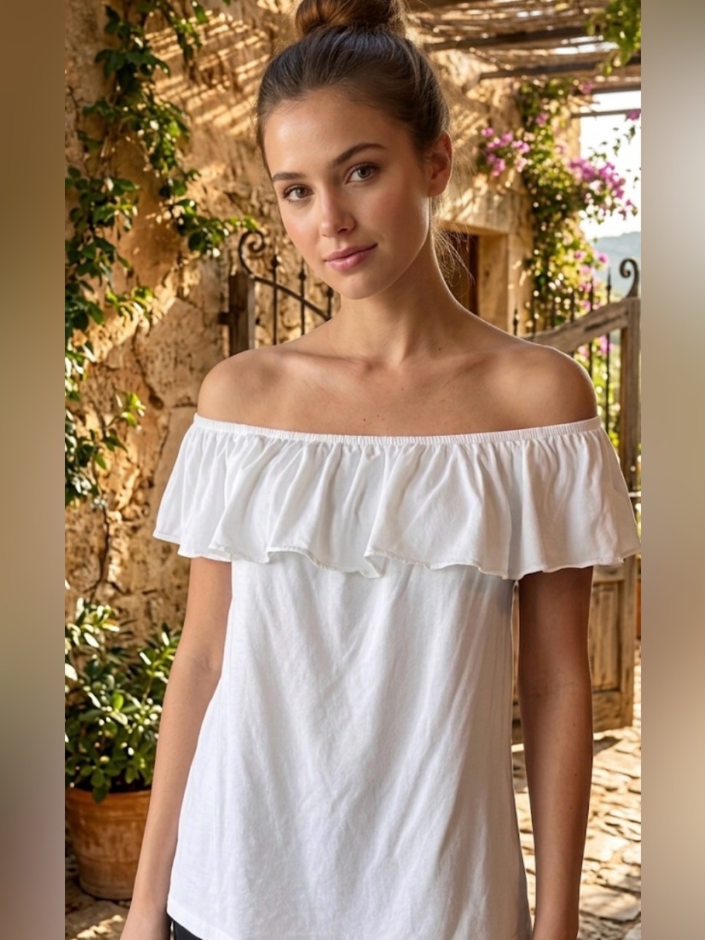 Lilly Pulitzer Off-Shoulder Ruffle Women’s Top - White - Large